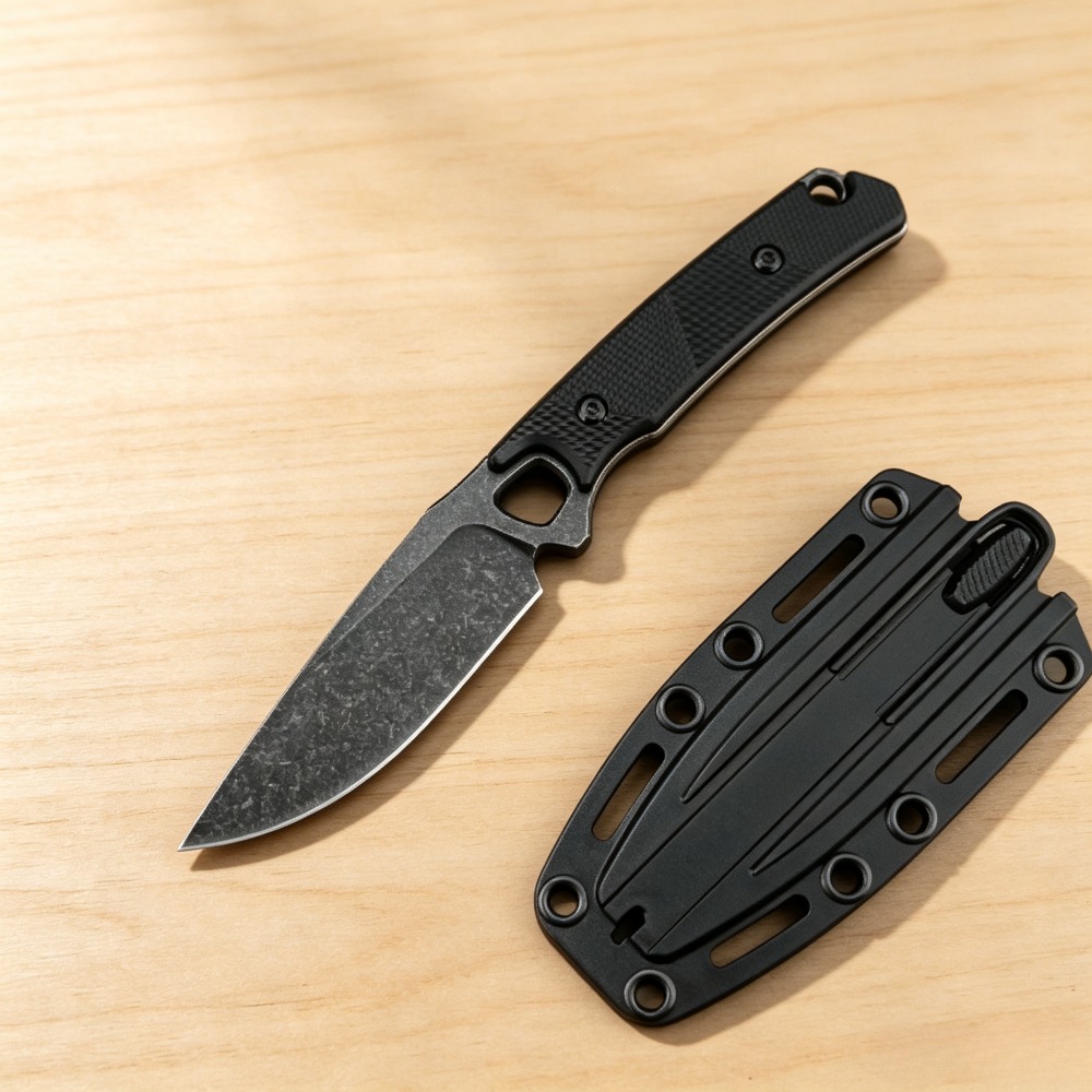 2048 EDC Straight Knife Black  - Knife Hunting Fixed Blade recension och pris