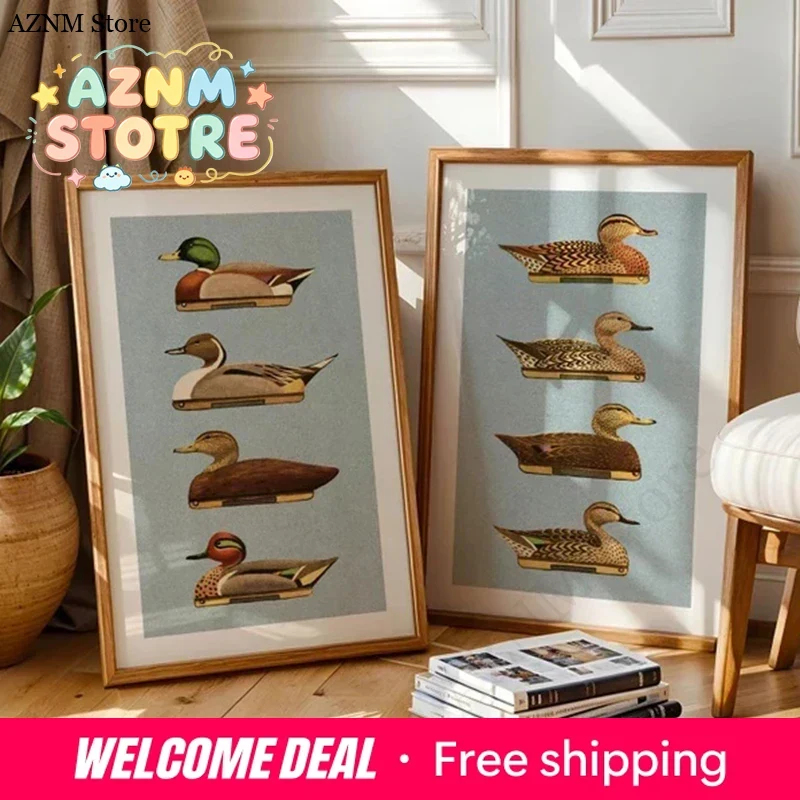 Retro Duck Prints Outdoors Art - Outdoor Hunting Gifts recension och pris