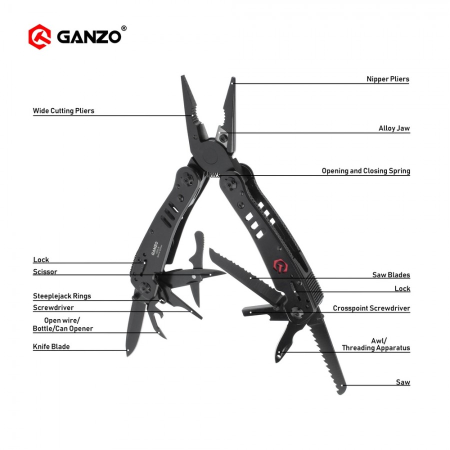 Ganzo G302 G302-H G302-B Multi - Knife Hunting Fixed Blade recension och pris